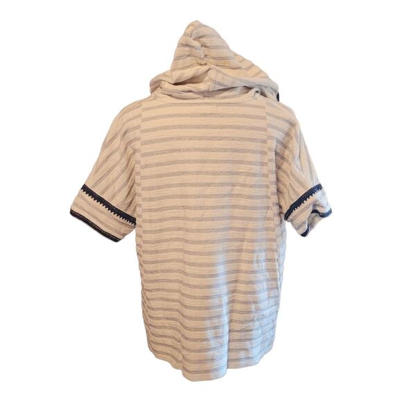 Madewell Size XS/Small Elise Ivey Navy Striped Embroidered Knit Hooded Top - Picture 3 of 11